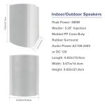 5.25 Inch Waterproof Outdoor Speakers (2 Pairs)