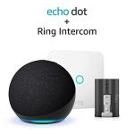 Ring Intercom with Quick Release Battery Pack Plus Echo Dot 5th Gen