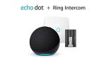 Ring Intercom with Quick Release Battery Pack Plus Echo Dot 5th Gen