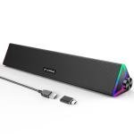 LENRUE USB-Powered Stereo PC Speakers with Touch Lights