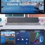 LENRUE USB-Powered Stereo PC Speakers with Touch Lights