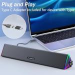 LENRUE USB-Powered Stereo PC Speakers with Touch Lights