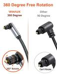 VANAUX 90 Degree Optical Cable for TV & Gaming
