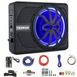 TKOWQM Slim 10" Powered Car Subwoofer with Amplifier
