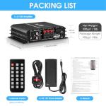 Bluetooth 2.1 Channel Audio Amplifier with Remote