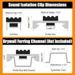 Vidao Sound Isolation Clips - 50 Pack for Walls