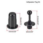 Black Speaker Small Peg Kit - 4 Pairs