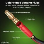 GearIT 14 AWG Bi-Wire Speaker Cable with Plugs