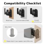 Adjustable Tilt Swivel Speaker Wall Mount for Surround Sound