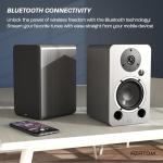 AZATOM EB100 Bookshelf Speakers, Bluetooth, Wired, Wooden Enclosure