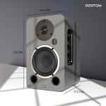 AZATOM EB100 Bookshelf Speakers, Bluetooth, Wired, Wooden Enclosure