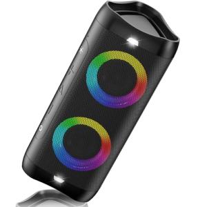 DONOW Portable Bluetooth Speaker with Light & Bass