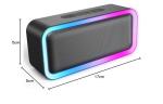 MEGUO RGB Lights Bluetooth Speaker, Portable & Waterproof