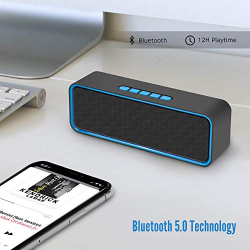 Portable Bluetooth Speaker with HiFi Bass (Blue)