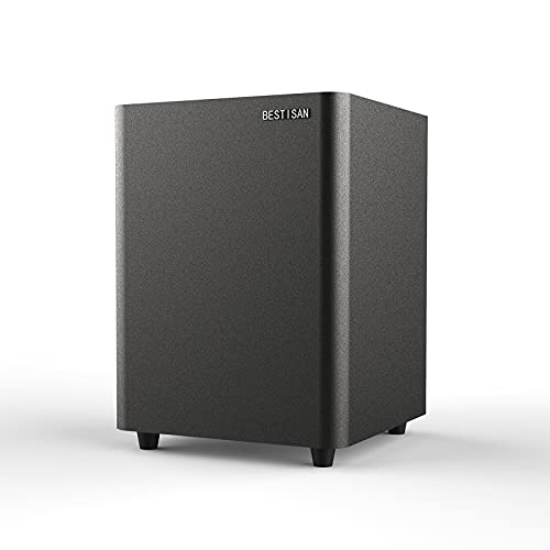 Compact Down-Firing Subwoofer for Home Theater - Black