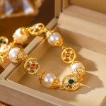 Elegant Gold Pearl Choker Necklace for Women