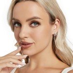 Sterling Silver Huggie Hoop Earrings with Diamond
