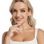 Sterling Silver Huggie Hoop Earrings with Diamond