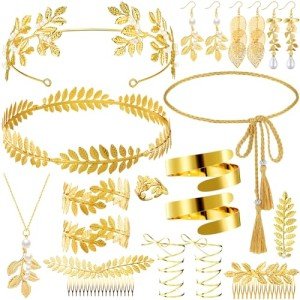 Greek Goddess Costume Jewelry Set - 15 Pieces