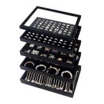 Large Velvet Jewelry Organizer Trays – 4 Pieces