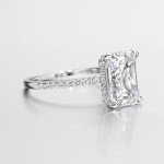 Emerald Cut Cubic Zirconia Engagement Ring for Women