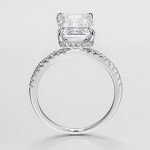 Emerald Cut Cubic Zirconia Engagement Ring for Women