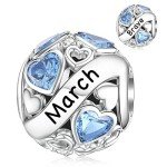 March Birthstone Charms for Pandora Bracelets