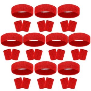 Neon Striped Terry Cloth Wristbands Set - 30 Pcs