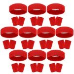 Neon Striped Terry Cloth Wristbands Set - 30 Pcs