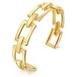 18K Gold Plated Geometric Aesthetic Cuff Bracelet