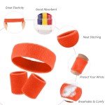 Neon Striped Terry Cloth Wristbands Set - 30 Pcs