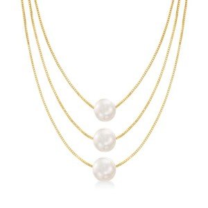 Elegant 3-Strand Cultured Pearl Layered Necklace