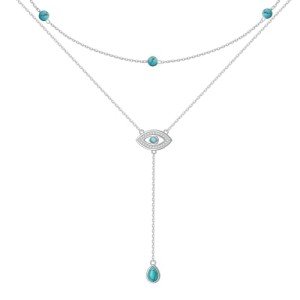 Turquoise Evil Eye Layered Necklace for Women