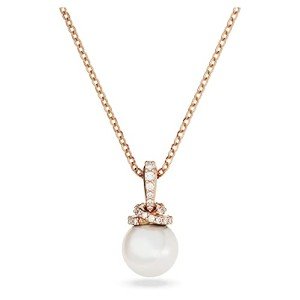 Swarovski Rose Gold Pendant Necklace with Pearls & Crystals