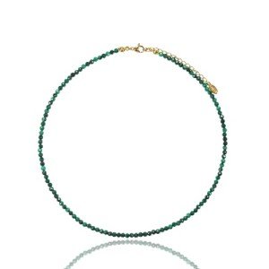 Minimalist 3mm Malachite Crystal Choker Necklace