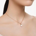 Swarovski Rose Gold Pendant Necklace with Pearls & Crystals