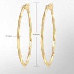 Twisted 14K Gold Hoop Earrings for Women