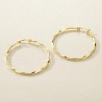Twisted 14K Gold Hoop Earrings for Women
