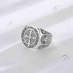 St. Benedict Sterling Silver Pinky Signet Ring