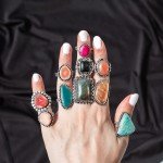 Chunky Silver Stackable Rings Set for Women