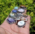 Chunky Silver Stackable Rings Set for Women