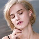 Gothic Black Rose Ear Climbers in Sterling Silver