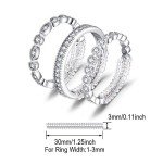 14K Gold Plated Sterling Silver Stackable Rings Set