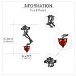 Gothic Black Rose Ear Climbers in Sterling Silver
