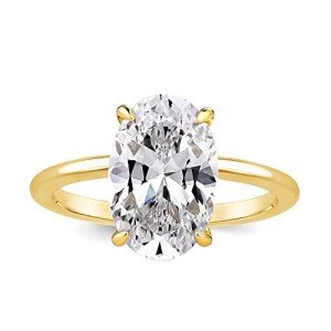Elongated Oval Cut Simulated Diamond Engagement Ring