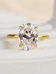 Elongated Oval Cut Simulated Diamond Engagement Ring