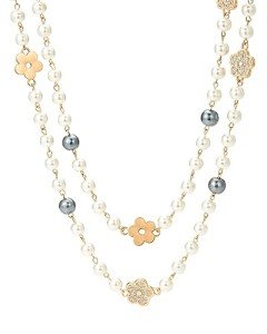 Layered 8MM Simulated Shell Pearl Necklace for Women