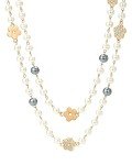Layered 8MM Simulated Shell Pearl Necklace for Women