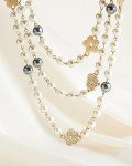 Layered 8MM Simulated Shell Pearl Necklace for Women