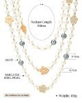 Layered 8MM Simulated Shell Pearl Necklace for Women